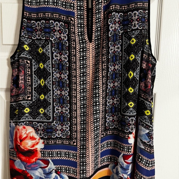 Cynthia Rowley Blue and Orange Graphic Tank Top - Picture 3 of 3